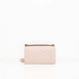 Chanel Le Boy Medium Pink Grained Calfskin GHW