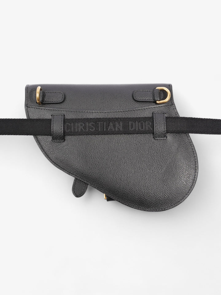 Christian Dior Saddle Belt Bag Black Leather