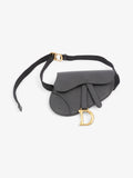 Christian Dior Saddle Belt Bag Black Leather