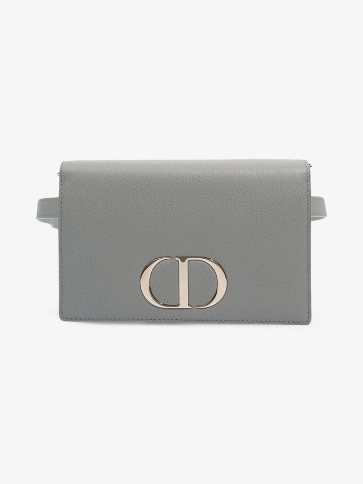 Christian Dior 30 Montaigne 2 In 1 Pouch Grey Calfskin Leather