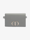 Christian Dior 30 Montaigne 2 In 1 Pouch Grey Calfskin Leather