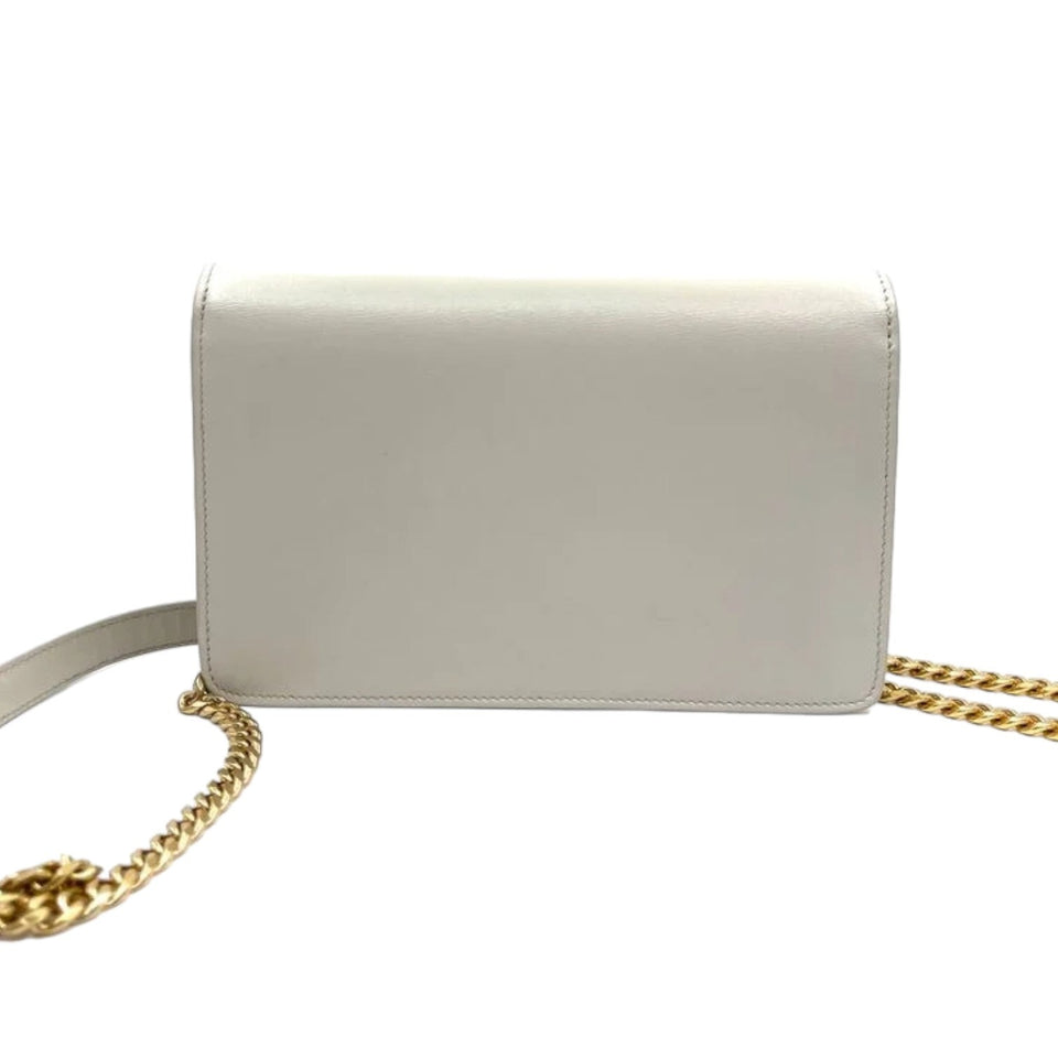 Triomphe Wallet on Chain Smooth Calfskin Off White GHW
