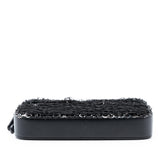 Chanel CC Calfskin and Sequin Double Zip Wallet on Chain