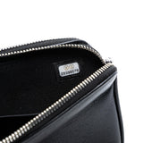 Chanel CC Calfskin and Sequin Double Zip Wallet on Chain