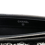 Chanel CC Calfskin and Sequin Double Zip Wallet on Chain