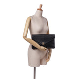 Chanel CC Chevron Calfskin Envelope Clutch