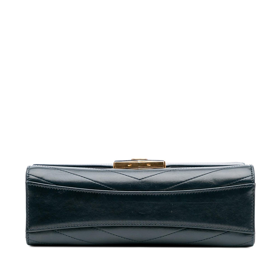Chanel CC Chevron Calfskin Medal Flap