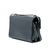 Chanel CC Chevron Calfskin Medal Flap