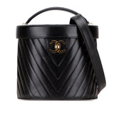 Chanel CC Chevron Caviar Turnlock Vanity Bag