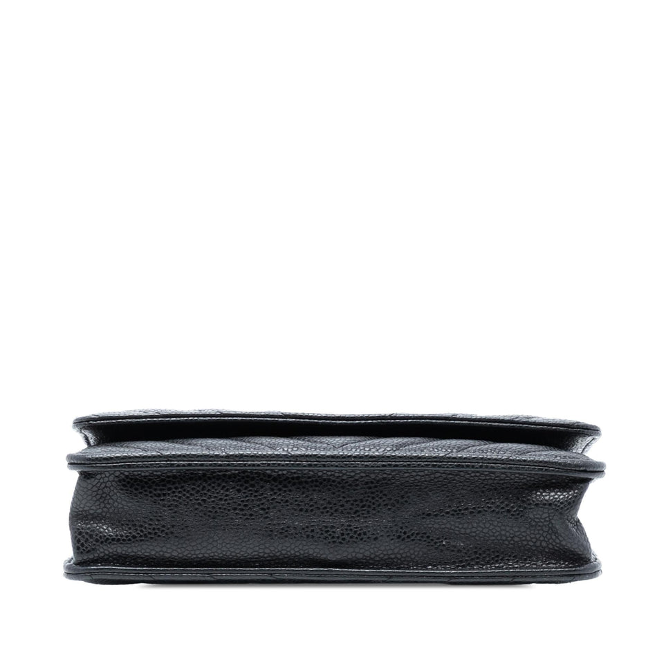 Chanel CC Chevron Caviar Wallet On Chain