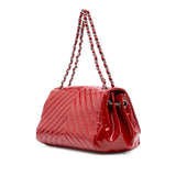 Chanel CC Chevron Patent Accordion Single Flap