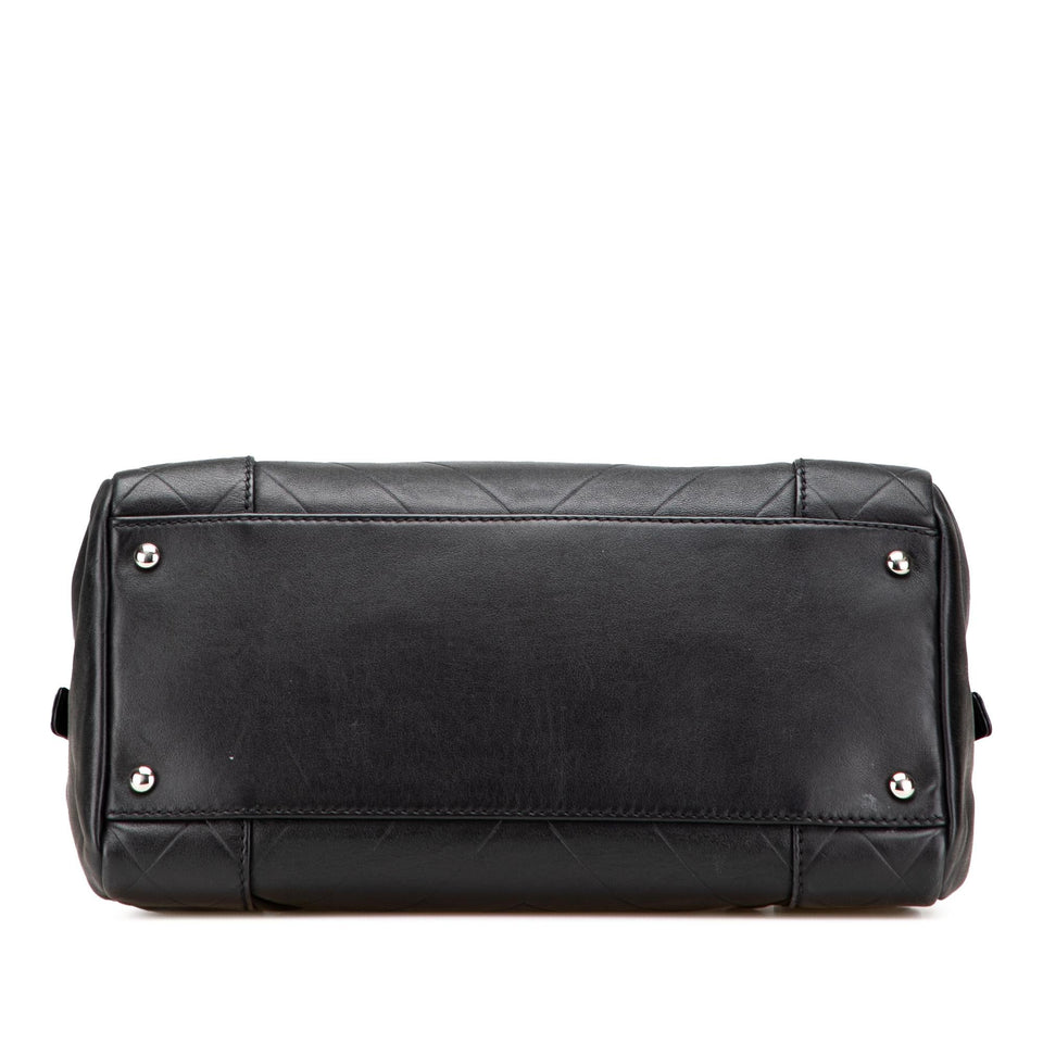 Chanel CC Chevron Quilted Lambskin Boston