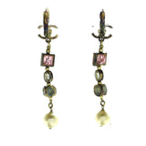 Chanel CC Crystal Chain Drop Earrings (SHG-trpvAA)