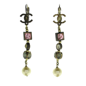 Chanel CC Crystal Chain Drop Earrings (SHG-trpvAA)