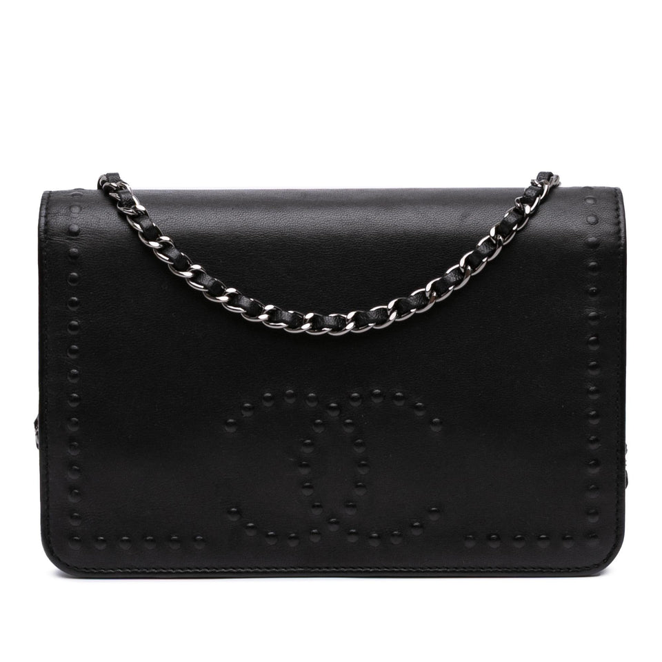 Chanel CC Embossed Lambskin Wallet On Chain