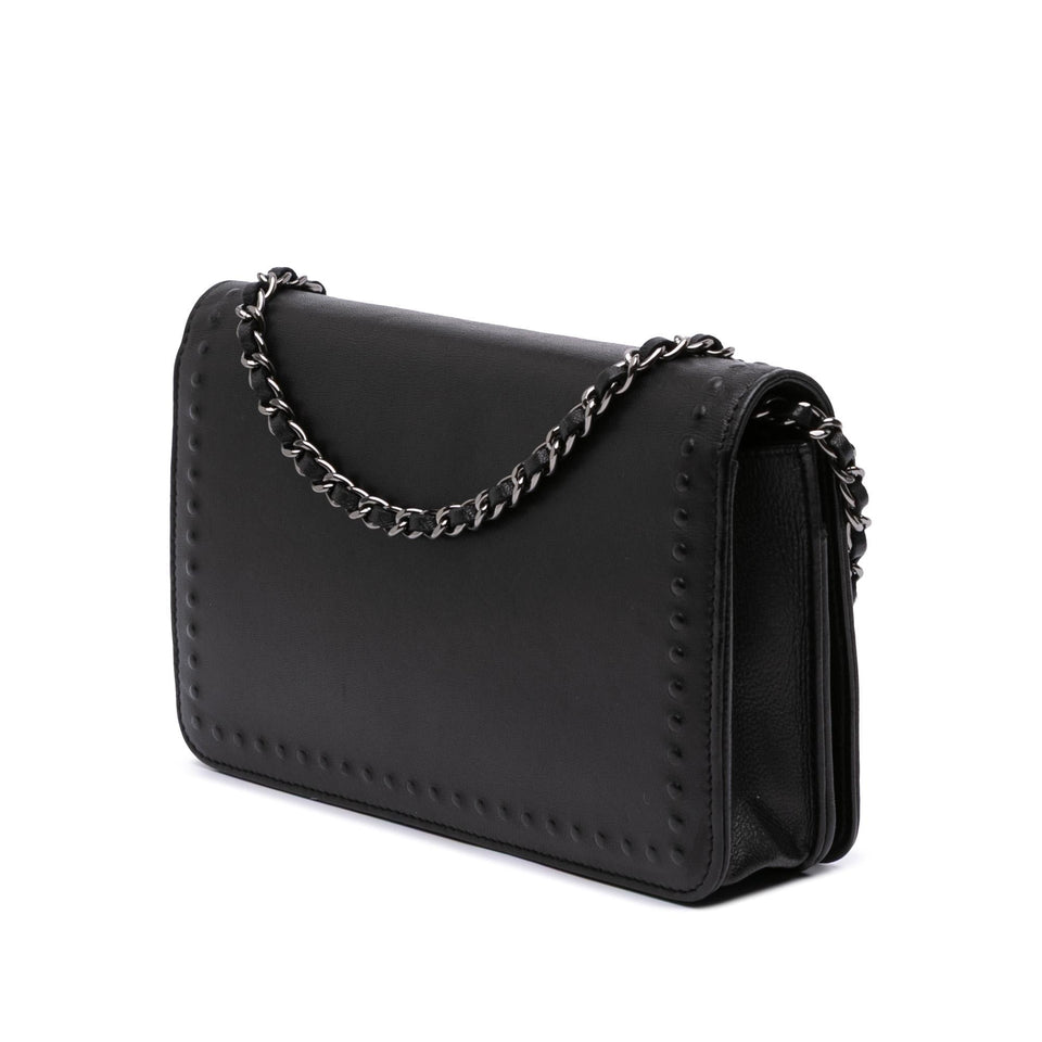 Chanel CC Embossed Lambskin Wallet On Chain
