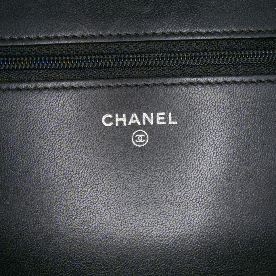 Chanel CC Embossed Lambskin Wallet on Chain