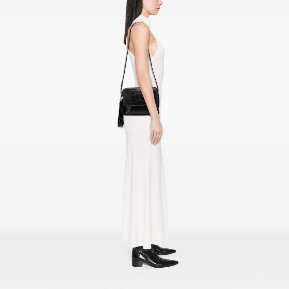 Chanel CC Lambskin Flap Tassel Crossbody