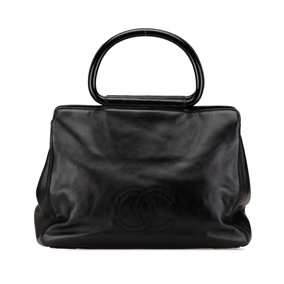Chanel CC Lambskin Tortoise Handle Tote