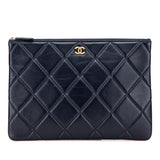 Chanel CC Large Quilted Lambskin O Case Clutch
