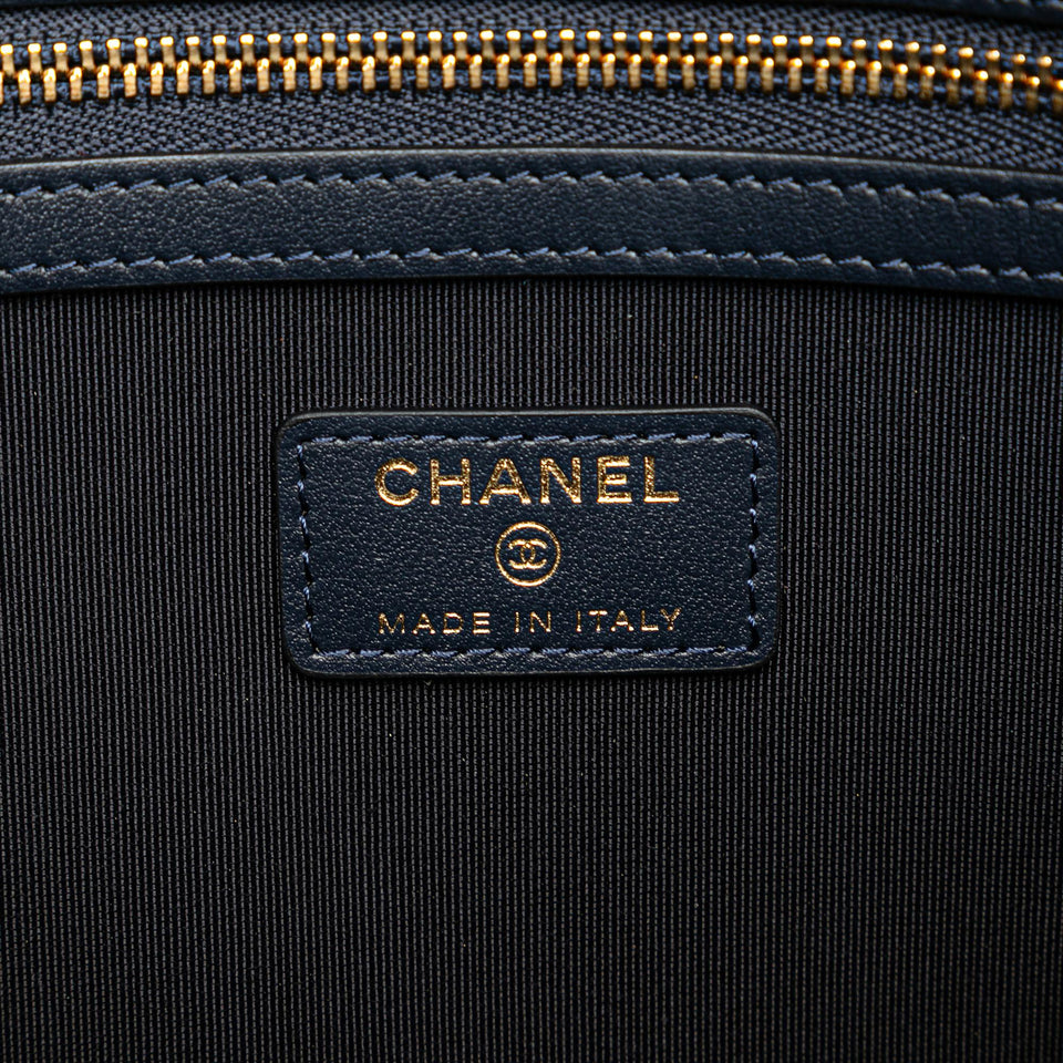 Chanel CC Large Quilted Lambskin O Case Clutch