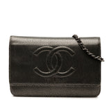 Chanel CC Metallic Caviar Wallet on Chain