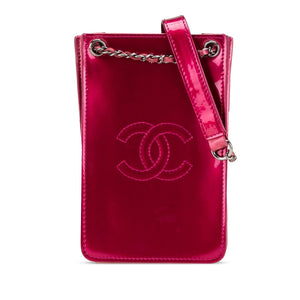 Chanel CC Patent Phone Holder Crossbody