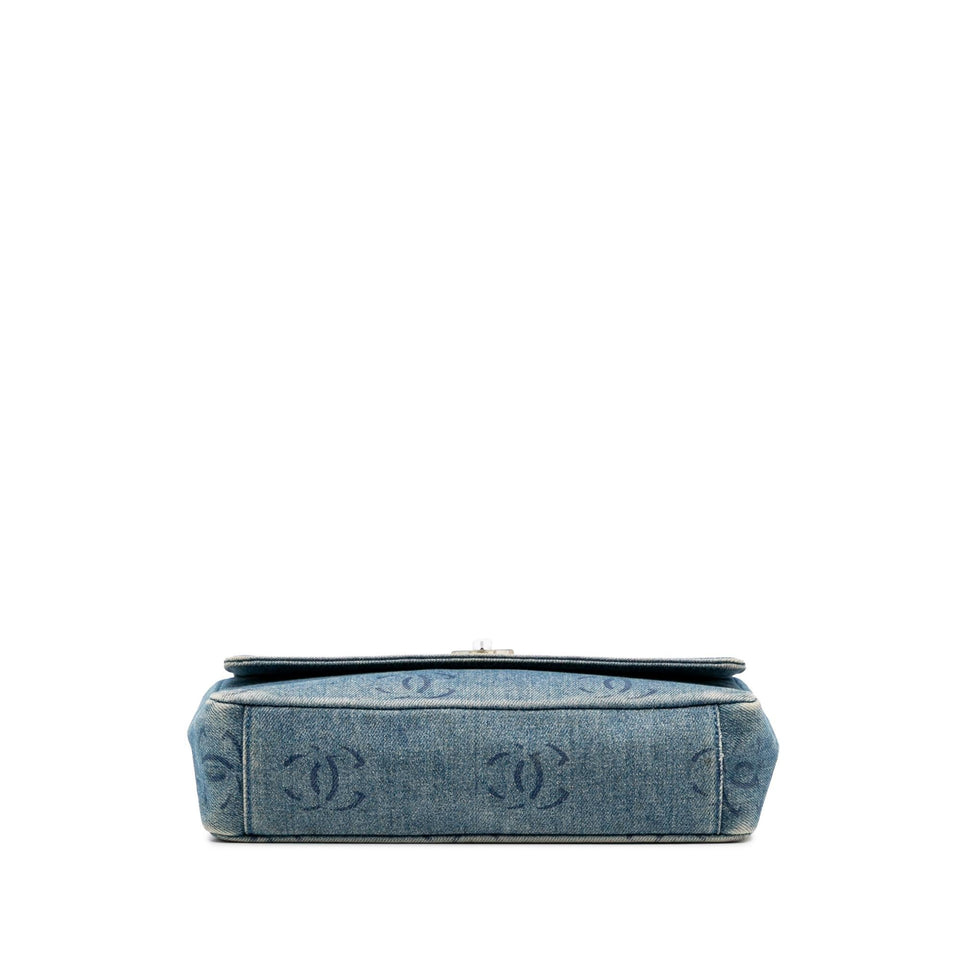 Chanel CC Printed Denim Single Flap