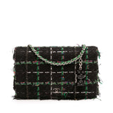 Chanel CC Quilted Boucle Tweed Robot Charm Wallet On Chain