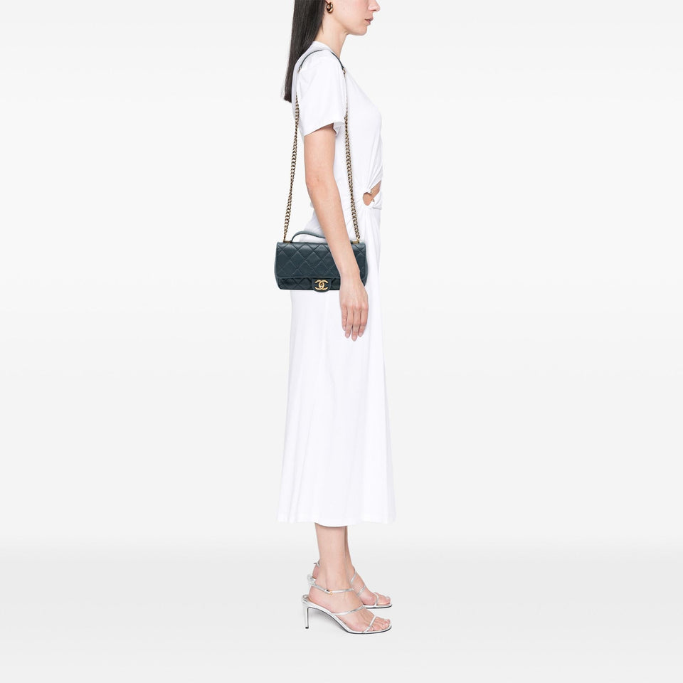 Chanel CC Quilted Calfskin Top Handle Bag