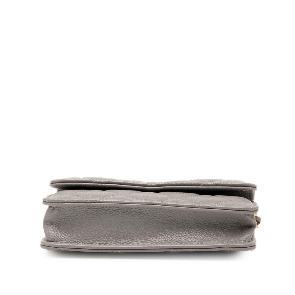 Chanel CC Quilted Caviar Miss Coco Clutch With Chain