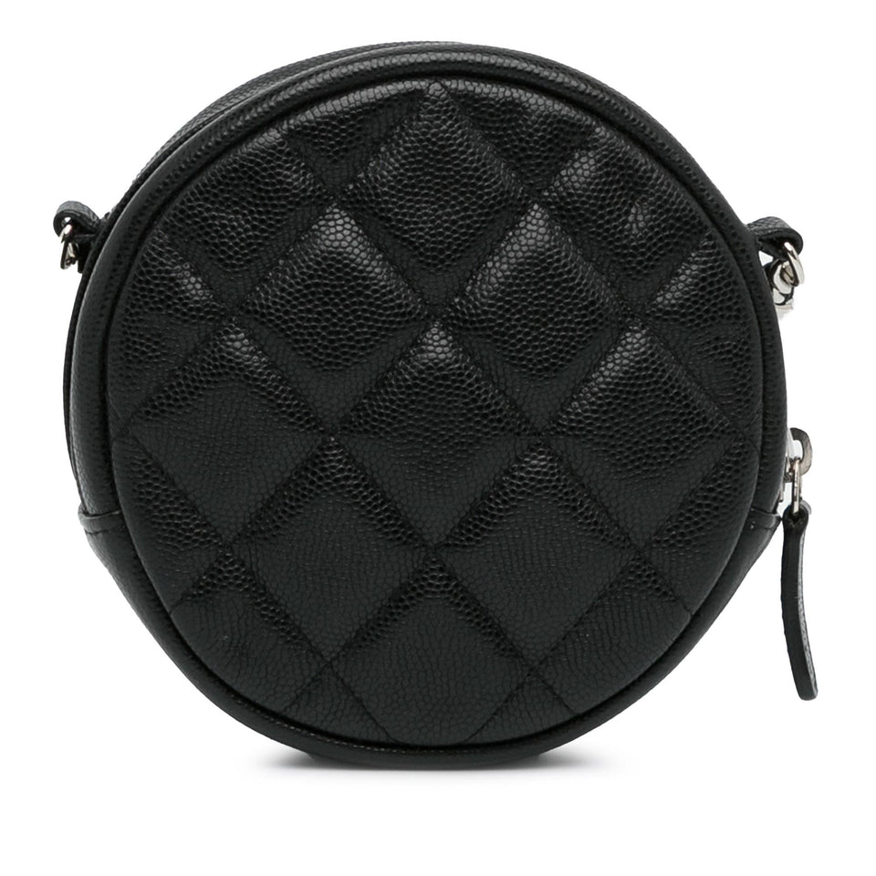 Chanel CC Quilted Caviar Round Clutch With Chain (SHG-Zm82jl)