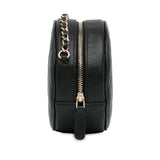 Chanel CC Quilted Caviar Round Clutch With Chain (SHG-ov2ka3)