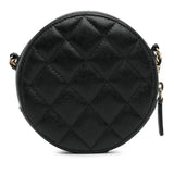 Chanel CC Quilted Caviar Round Clutch With Chain (SHG-QNFerj)