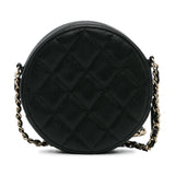 Chanel CC Quilted Caviar Round Clutch With Chain (SHG-Uqg8kK)