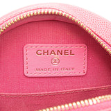 Chanel CC Quilted Caviar Round Clutch With Chain