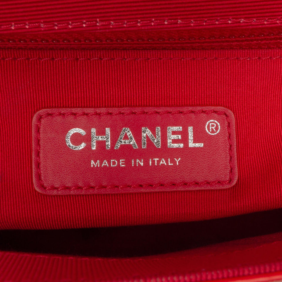Chanel CC Quilted Crumpled Calfskin and Grosgrain Flap