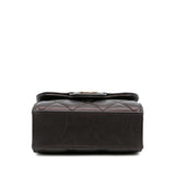 Chanel CC Quilted Iridescent Lambskin Top Handle Flap Clutch With Chain
