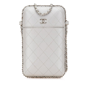 Chanel CC Quilted Lambskin Chain Around Phone Holder