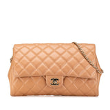 Chanel CC Quilted Lambskin Clutch With Chain
