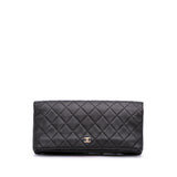 Chanel CC Quilted Lambskin Foldover Clutch