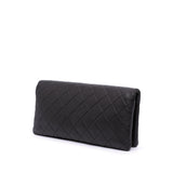 Chanel CC Quilted Lambskin Foldover Clutch