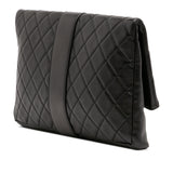 Chanel CC Quilted Lambskin Grip Clutch