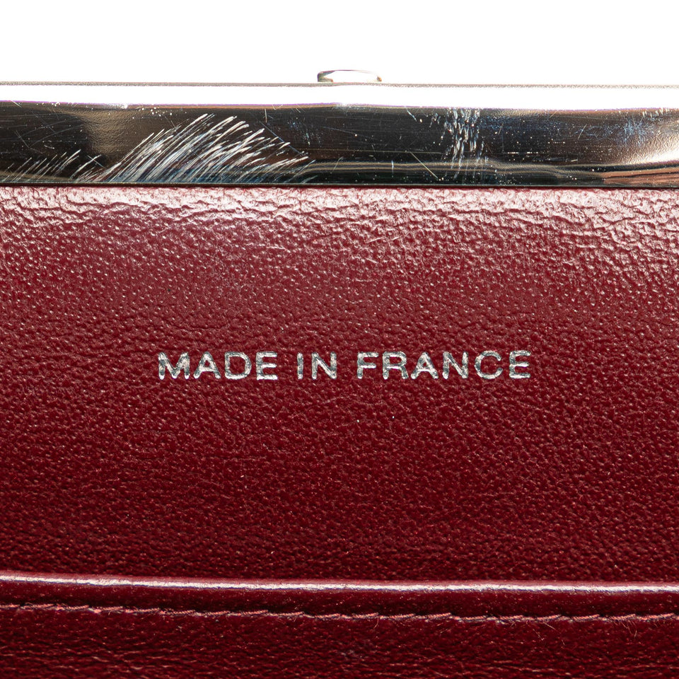 Chanel CC Quilted Lambskin Kiss Lock Frame Top Handle Bag