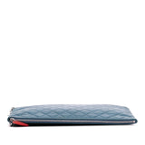 Chanel CC Quilted Lambskin Multi Zip Clutch