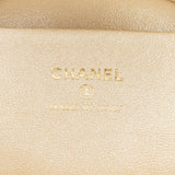 Chanel CC Quilted Lambskin Oval Top Handle Clutch