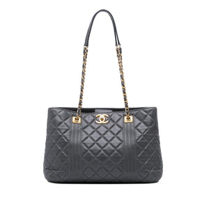 Chanel CC Quilted Lambskin Pin Tuck Tote
