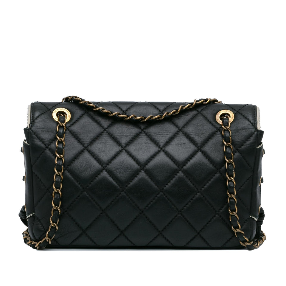Chanel CC Quilted Lambskin Tassel and Border Embellished Flap