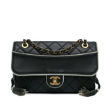 Chanel CC Quilted Lambskin Tassel and Border Embellished Flap