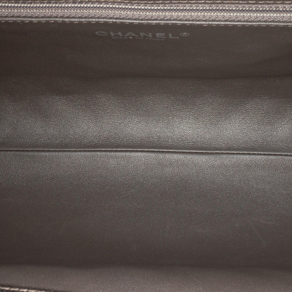 Chanel CC Quilted Metallic Caviar Clutch